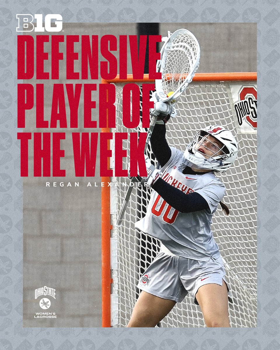 B1G Awards for 𝗞𝗮𝘁𝗲 𝗧𝘆𝗮𝗰𝗸 &amp; 𝗥𝗲𝗴𝗮𝗻 𝗔𝗹𝗲𝘅𝗮𝗻𝗱𝗲𝗿❗

Tyack had a hat trick - all in the final 3 minutes - and four points in the comeback win vs Penn State, while Alexander had 11 saves and 4 ground balls. 

📰 bit.ly/3VJptkJ

#GoBucks