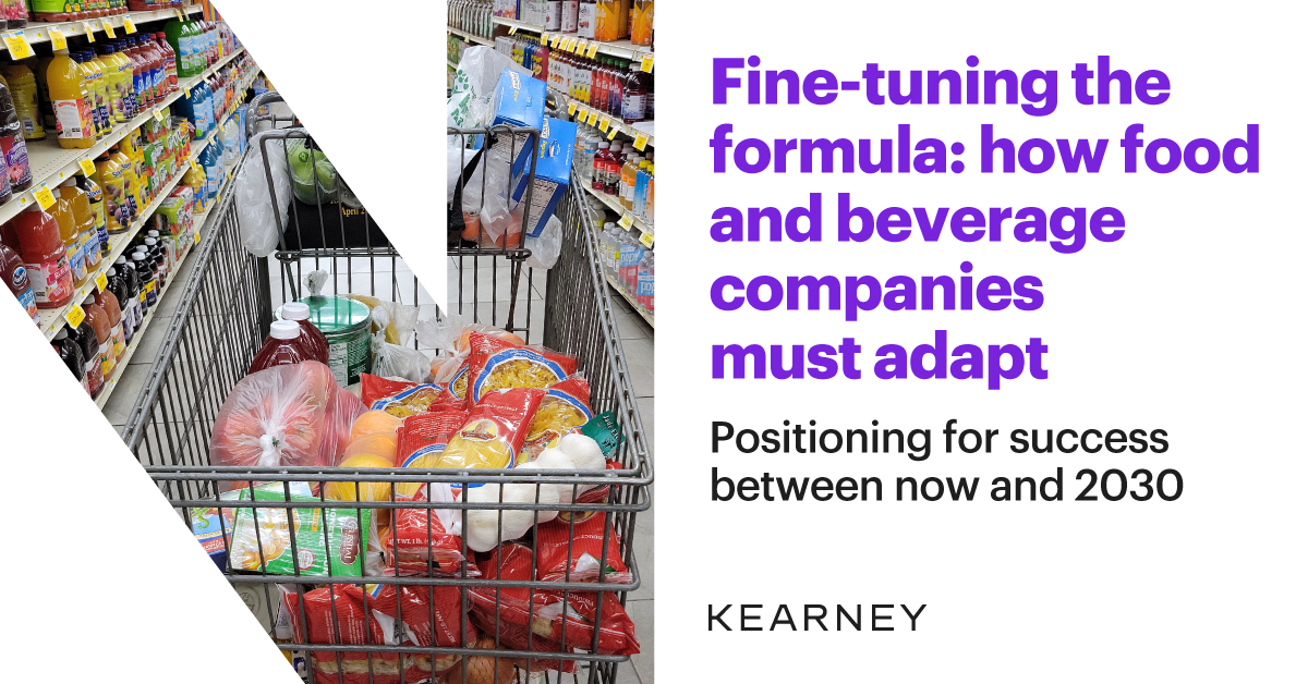 What does the future for #food and #beverage companies look like? Kearney experts break down four trends that will define the industry's evolution—and that organizations will need to address in order to succeed. Find them here: bit.ly/49dzQ3f