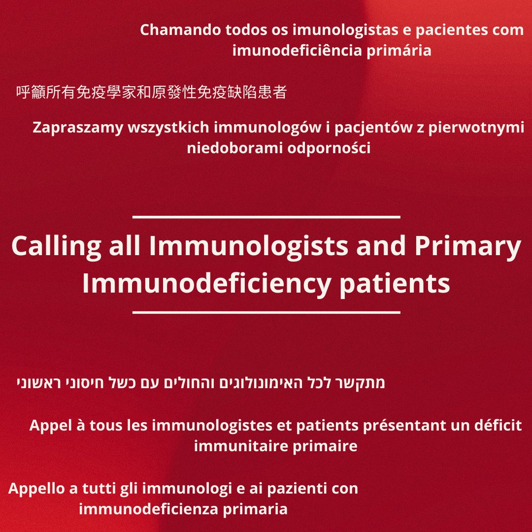 📣 Calling all Immunologists and Primary Immunodeficiency patients 📣 We have a special video project planned for WPIW, and would love your participation from around the world! Let us know if you’d like more info and we’ll send you a DM!