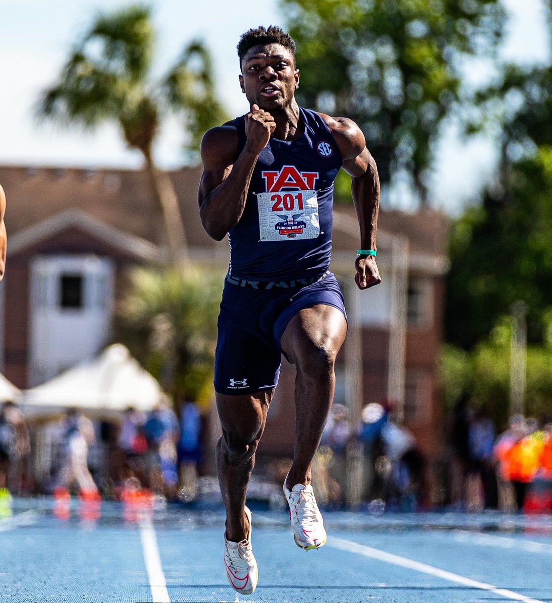 AuburnTFXC's tweet photo. No. 1 time in the nation 😮‍💨

Favour Ashe has the fastest time in the 100m dash at 9.99 

#WarEagle https://t.co/IxgaTr8ynt