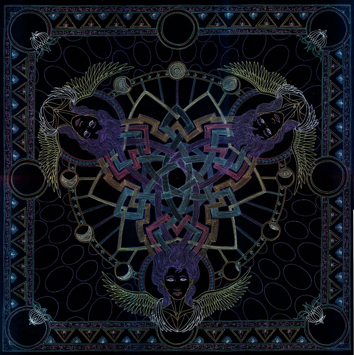 Lakan_Olivares's tweet photo. Mandala of the Three Graces: Ang Talong Maria

2011
Metallic Gel Pen on Illustration Board

#penandink #drawing #visionaryart #philippineart #sacredvision #mandala #yantra #mandalaart https://t.co/cpv12eAb2p