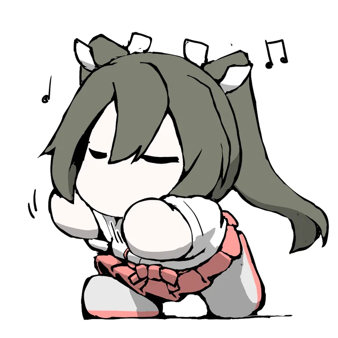 艦これラクガキ、まめ艦ずいかく^^ふんふーふんふーと、何やら踊ってます^^ 