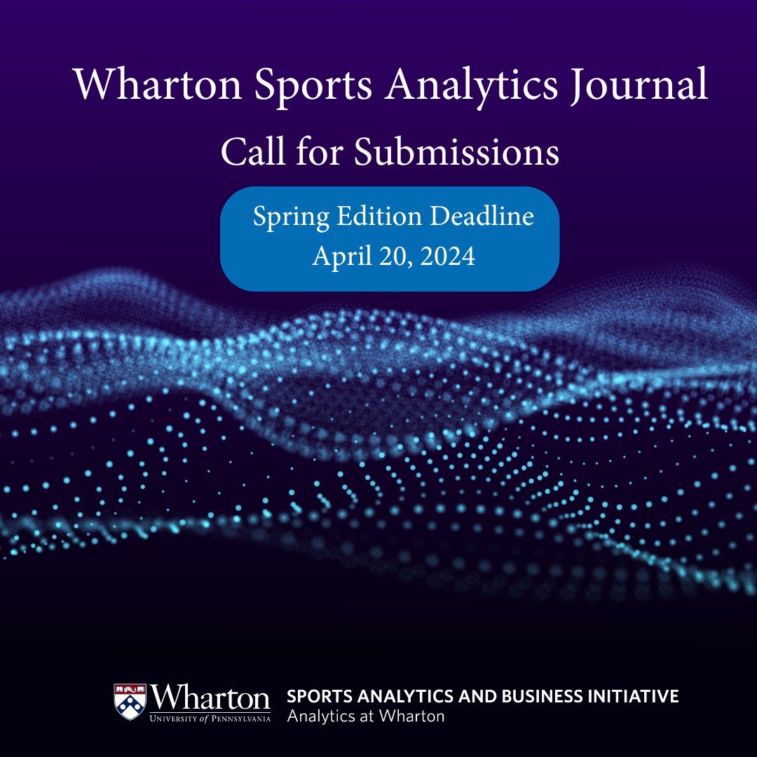 📣Call for Submissions Are you a high school, undergraduate or graduate student doing research in #sportsanalytics? ⚾️🏀⚾️🏒 Submit your work by 4/20 for the spring edition. Don't miss this chance to showcase your #research! Learn more here: whr.tn/student-resear…