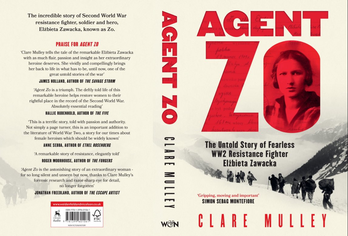 Delighted to post the full cover of #AgentZo, with quotes from the book’s first readers… @James1940 @HallieRubenhold @Roger_Moorhouse @annesebba @Freedland & @simonmontefiore I love it so much - thank you all & @wnbooks! #AgentZo is published 16 May :)