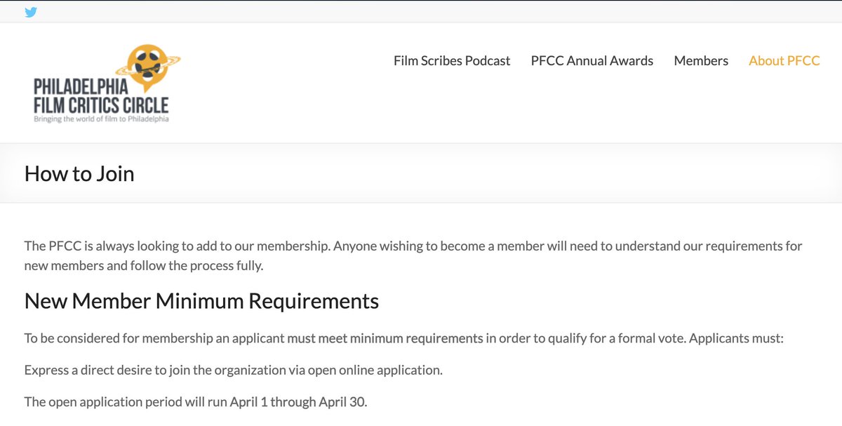 ANNOUNCEMENT: The Philadelphia Film Critics Circle is accepting new applications, now through April 30. More information here: philafcc.org/how-to-join/