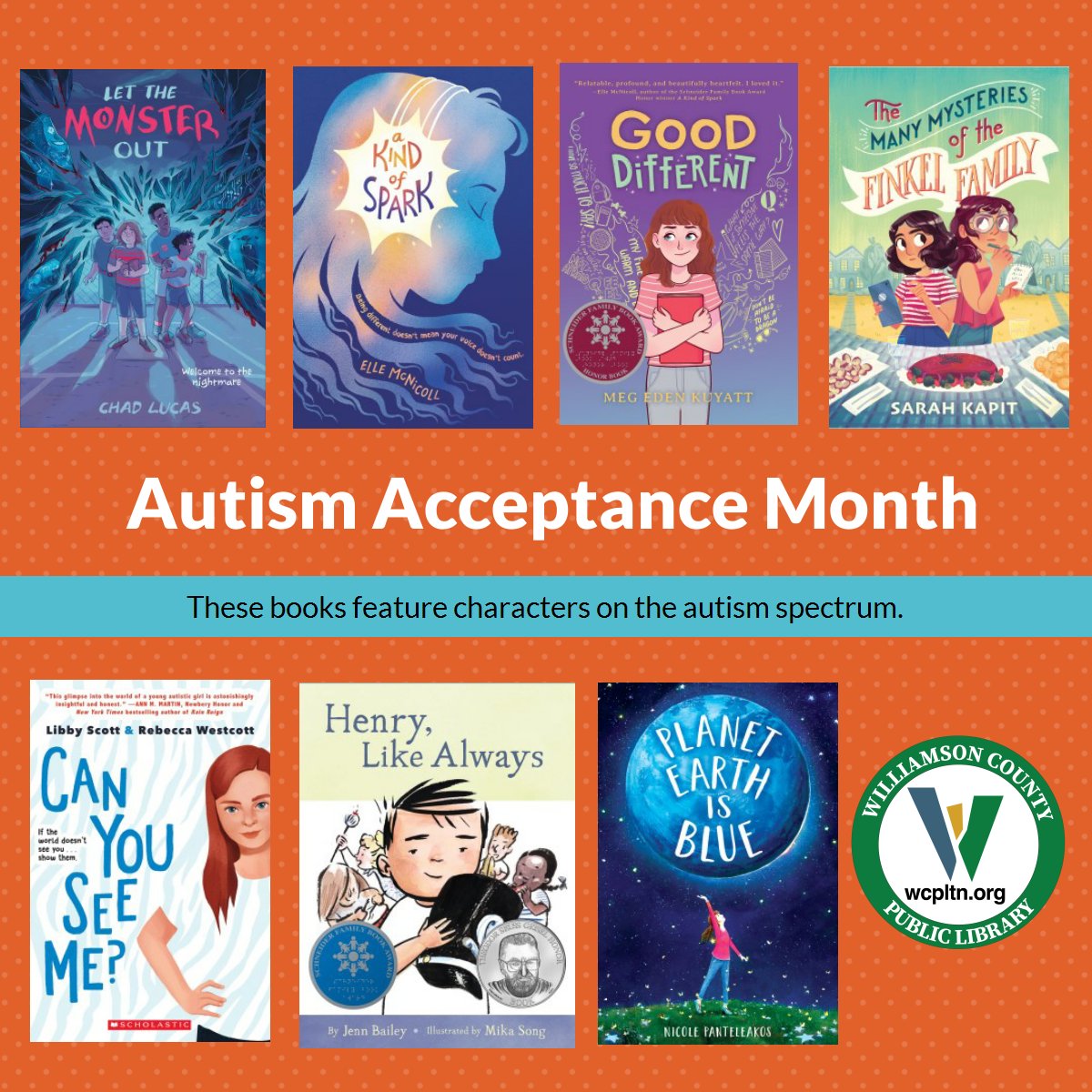 Autism Acceptance Day is internationally recognized on April 2. Check out these titles highlighting neurodiverse characters.