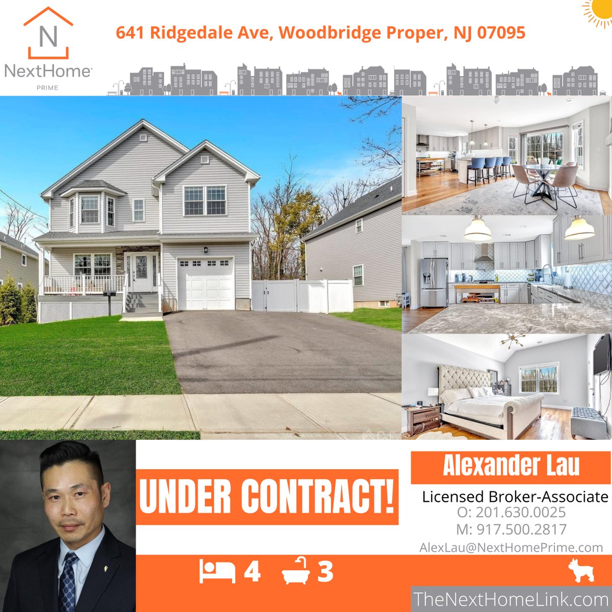 We are now UNDER CONTRACT at 641 Ridgedale Ave, Woodbridge Proper, NJ 07095!

#NextHomePrime #NextHome #UnderContract #RealEstate #Realtor #Market #WhosNext #NewJersey #NJ #DreamHome #Home #NewHome #Property #AlexLau #HomeForSale #ForSale #RealEstateForSale #MiddlesexCounty