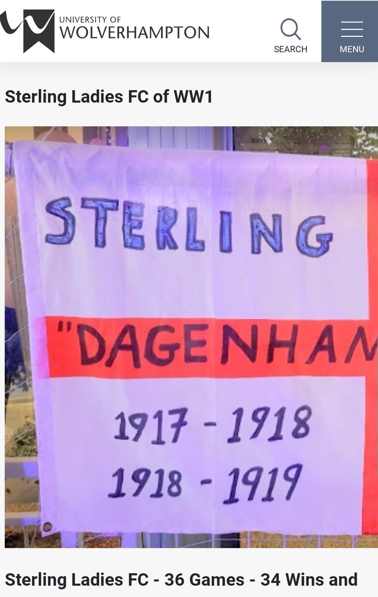 Sterling Ladies FC - 'Dagenham Invincibles' - Most Important Team of WW1 + Remembered at Cenotaph this Year @TheWFA @footballandwar @CllrDRodwell @sportinghistory @AmandaPlays ⚽️wlv.ac.uk/research/resea…⚽️