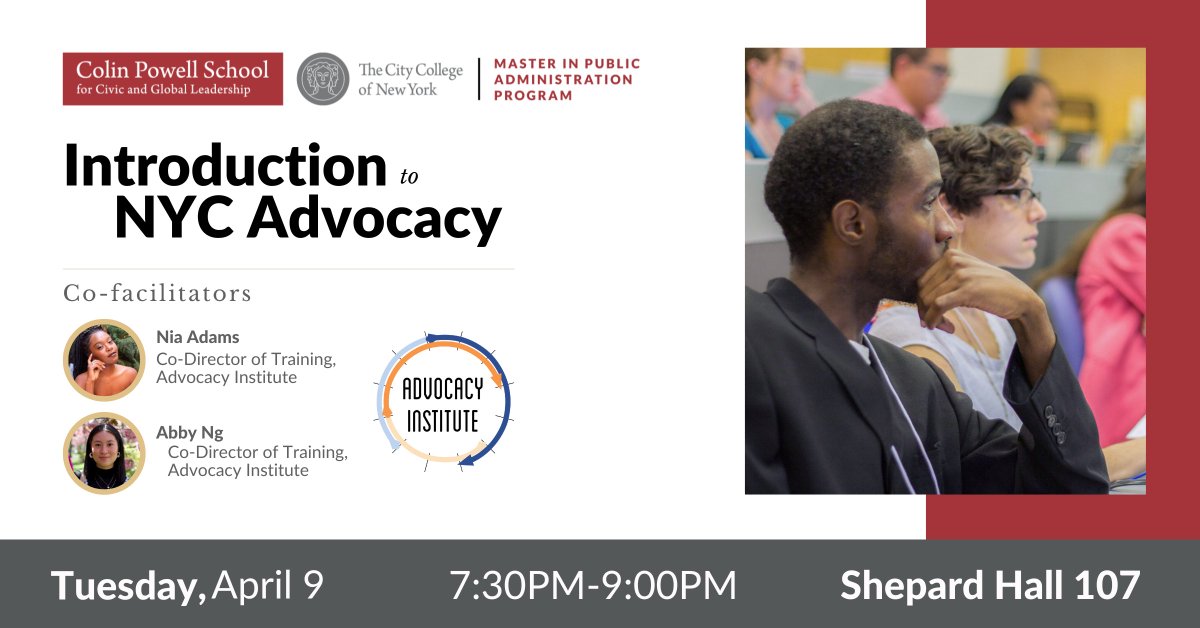 MPACCNY's tweet photo. Join #mpaccny and @HelloAdvocacy for an introduction to the NYC legislative process. Learn how a bill becomes law, who the key players are, and how to better engage with city government to achieve lasting social change. 

RSVP: https://t.co/0KpdIfDo0e

@cpowellschool https://t.co/0kv5KBmIom