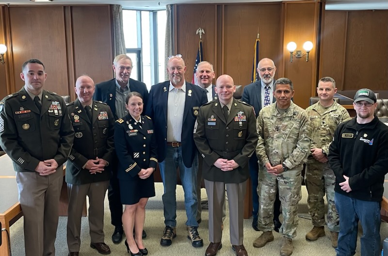 The Veterans Caucus hosted Adjutant General David Mikolaities, members of the @NHNationalGuard and @usarec. They talked about the challenges of filling the many roles the military is tasked with, the role of our National Guard and in what ways the legislature can help.