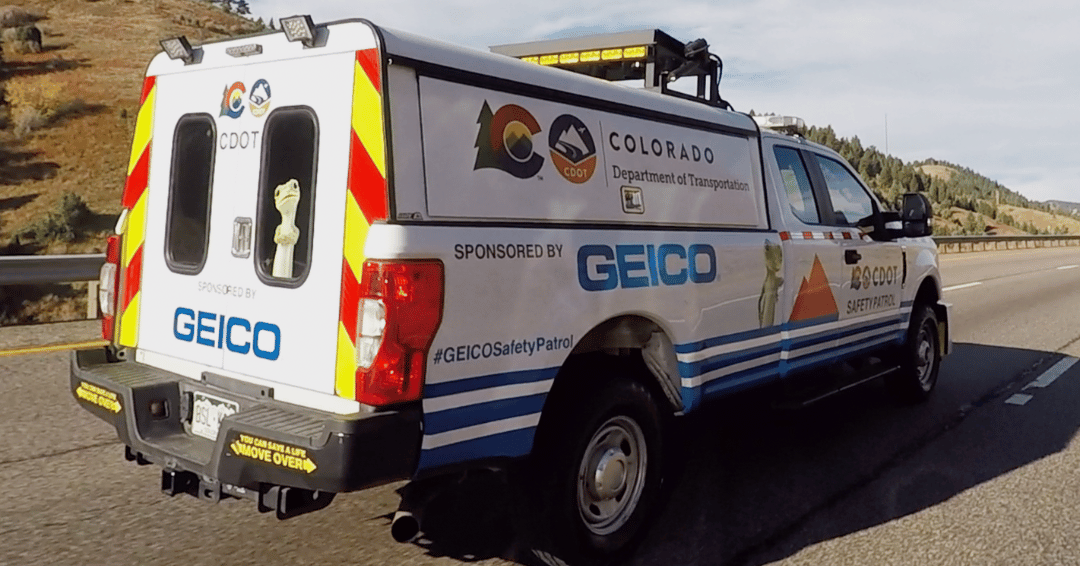 Did you know that taking your eyes off the road for just a few seconds can have serious consequences? Put your phone down, buckle up and #MoveOver when you see the CDOT Safety Patrol, sponsored by @GEICO, at work on the roadside. #GEICOSafetyPatrol