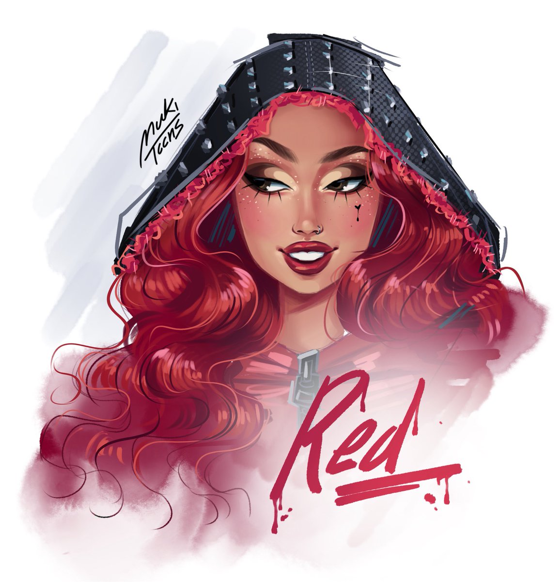 So excited for descendants 4!!! I need to practice my semirealistic art style but here it is red!