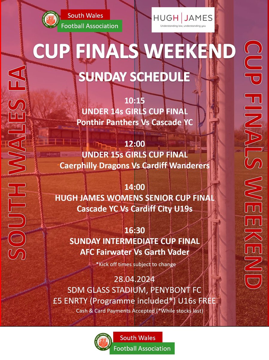 🚨⚽️🏆 CUP FINALS WEEKEND SCHEDULE CONFIRMED🏆⚽️🚨