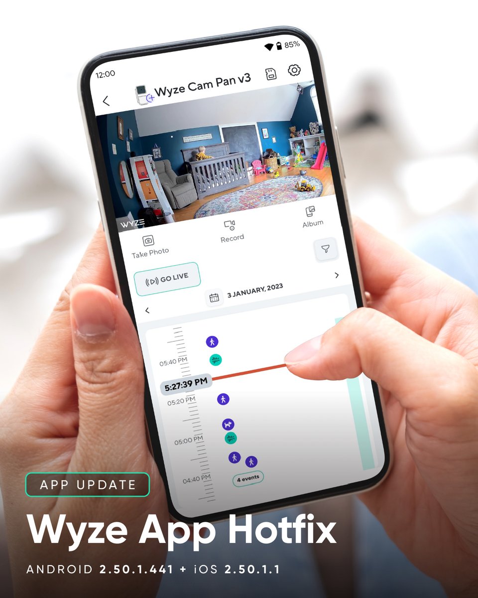 Hi, everyone! Today we are releasing a hotfix for the Wyze app that includes some improvements and bug fixes. Read our Release Notes: go.wyze.com/releasenotes