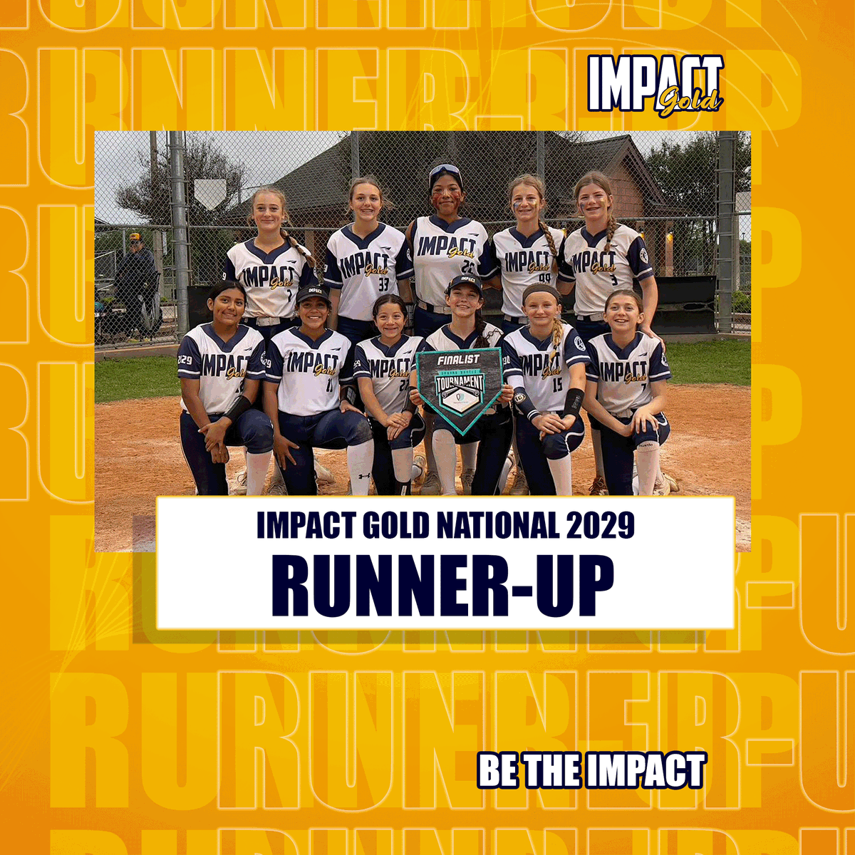 Congratulations to Impact Gold National 2029 for going 4-1 and finishing RUNNER UP in 2024 Prospect Wire Spring Battle!! Great job, ladies! #betheimpact #goldblooded #impactgoldnational2029