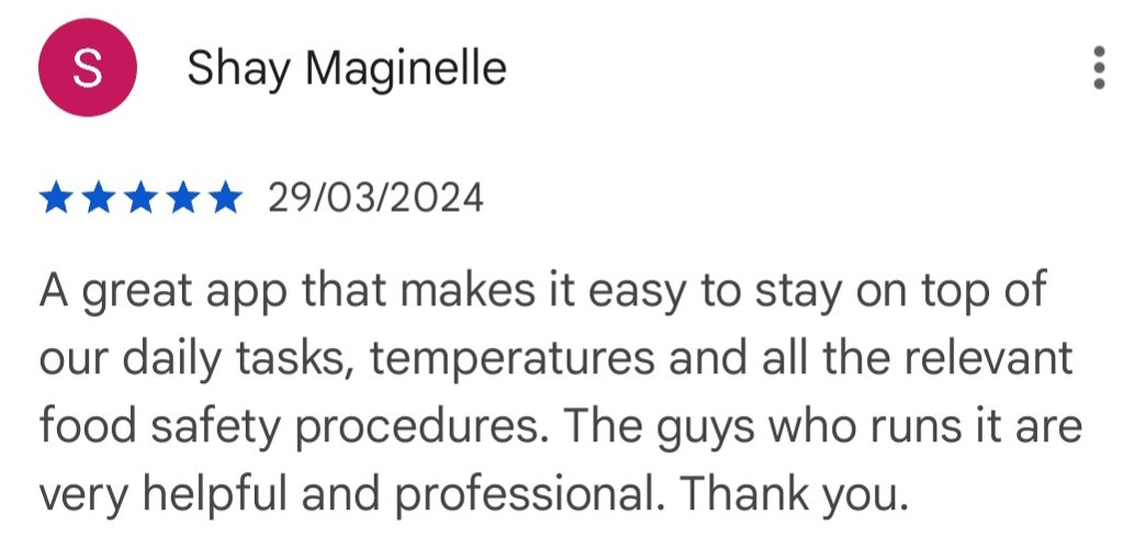 Fabulous 5-star review for the SFBB+ app from Shay at The Cheeky Pea. Thank you so much Shay. Will you digitise your 'Safer Food, Better Business' records into the SFBB+ App? There is a 90 day FREE no-obligation trial and then it's ONLY £4.99/m. Visit sfbbplus.co.uk