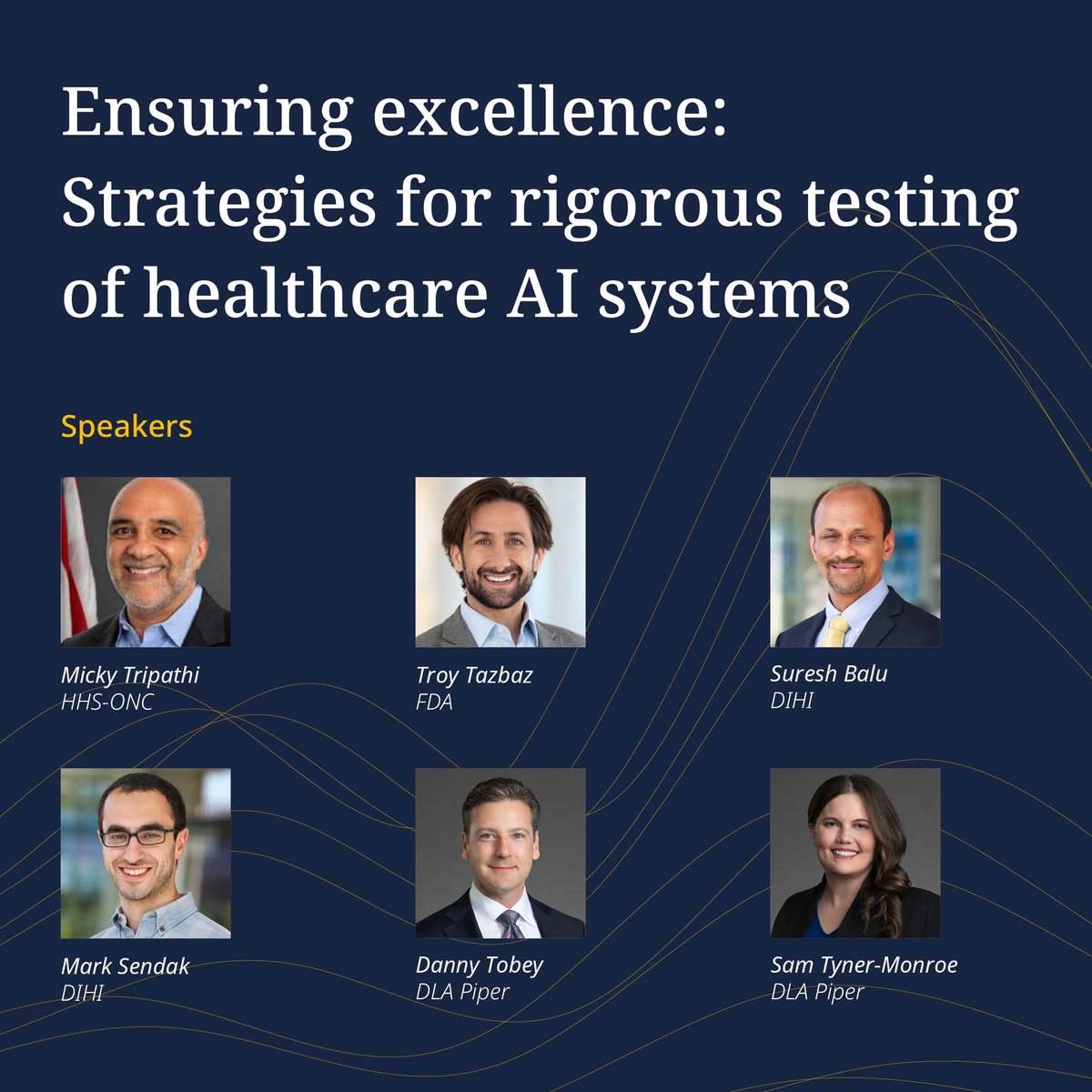 Join our lineup of distinguished speakers for a broadcast on April 10 as they address concerns around the adoption of #AI tools in #healthcare and propose practical solutions: dlapiper.com/en-us/events/2… #artificialintelligence #AItesting @ONC_HealthIT <a href="/US_FDA/">U.S. FDA</a> <a href="/DukeInnovate/">DIHI</a>