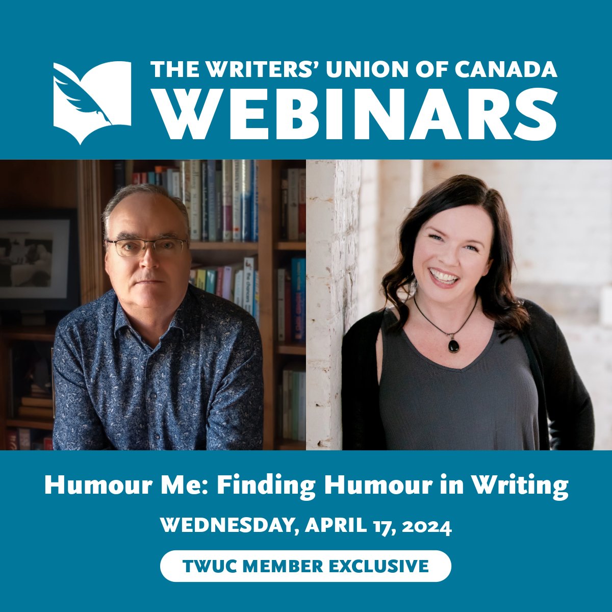 Another exclusive webinar for TWUC members: Humour Me! Tune in for a presentation on finding humour in writing by @TerryFallis. 📚😂 Q&A hosted by Amy Jones @amylaurajones. Register NOW: bit.ly/3sJyhe5