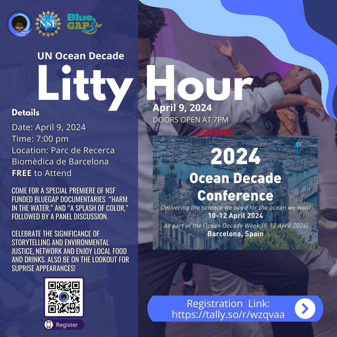 It's about that time for another Litty Hour!! We're hosting one in Barcelona during the UN Ocean Decade Meeting, April 9 at 7:00pm. This event is FREE to attend, please register ahead of time! Link to register: tally.so/r/wzqvaa