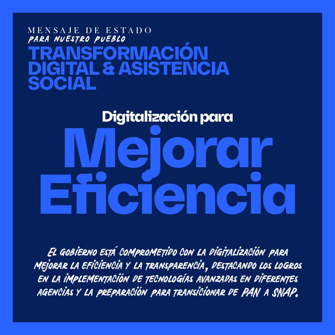 pedropierluisi's tweet image. #TransDigital  #MensajeDeEstado #Progreso #Continuidad #Estabilidad