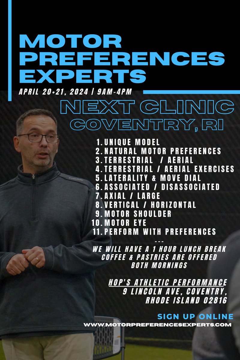 Sign up link for our next MPE clinic in Rhode Island: connect.intuit.com/pay/MotorPrefe… #MotorPreferences #MLB #NCAA