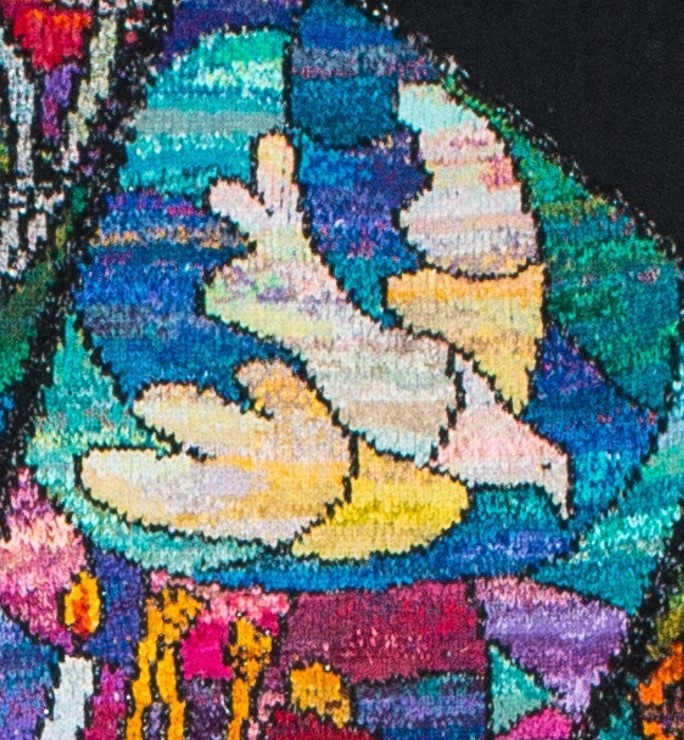 dunn_kirk's tweet photo. Detail of the Dove of Peace in the Christian window of the Stitched Glass Tapestries.  To hear the full story of hope and common ground, join us for The Knitting Pilgrim at the @SandersonCentre  Wed Apr 17th at 7:00 PM. Feel free to bring your own knitting - or borrow ours! https://t.co/8E7LNxNT9a