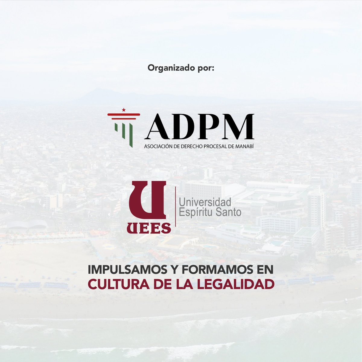 Desde <a href="/uees_ec/">Universidad Espíritu Santo</a> seguimos impulsando la  #CulturaDeLaLegalidad a nivel nacional. En esta ocasión visitaremos la hermosa ciudad de Manta, gracias a la invitación de <a href="/DerechoManabi/">Asociación de Derecho Procesal de Manabí</a> y en particular de su presidente David Villarroel. 

En medio de la crisis judicial, analizaremos  y