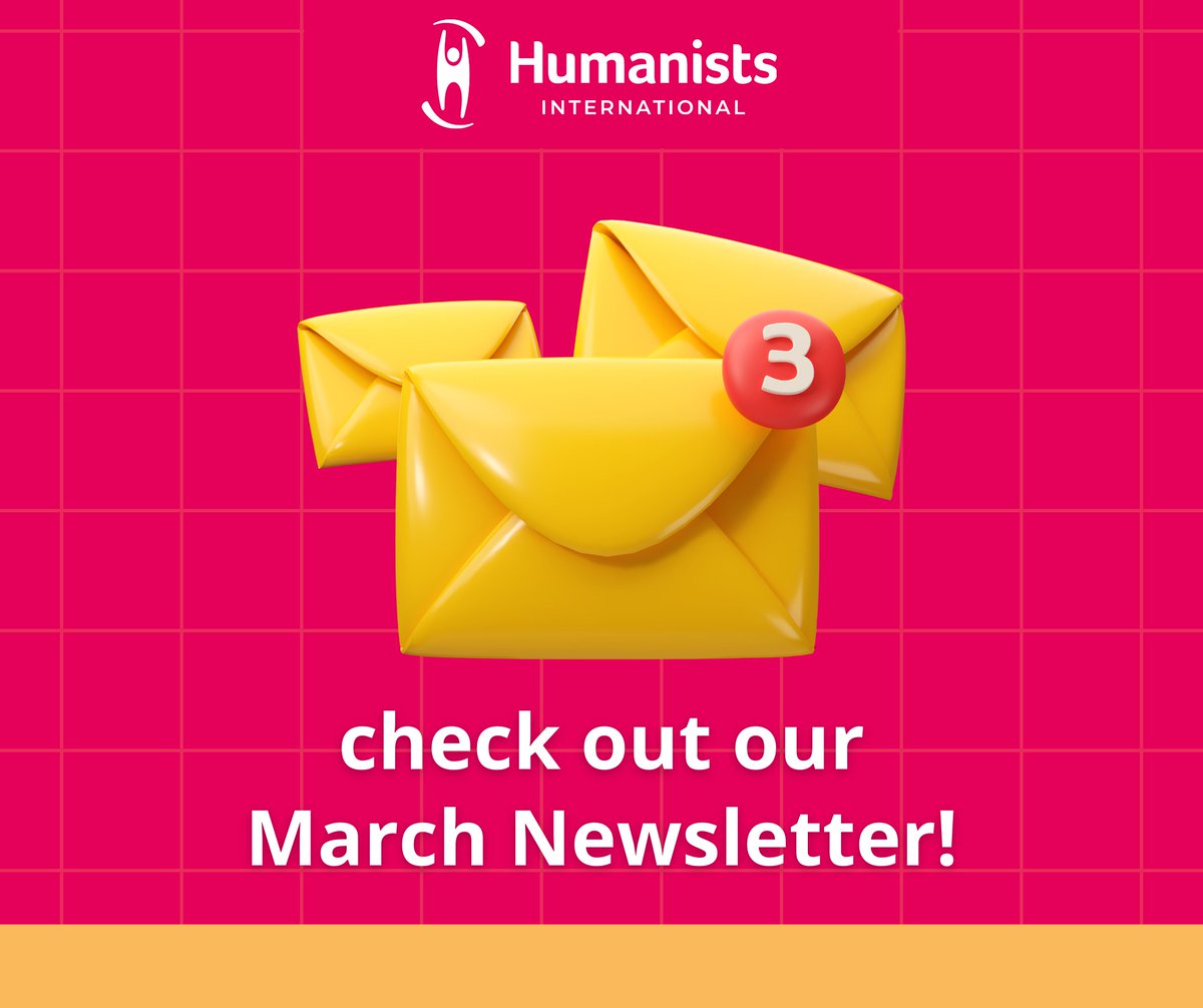 📣The March Newsletter from Humanists International is here! Stay informed about news, events, and global humanist updates with our monthly newsletter. 📩📩📩 Read it here: rb.gy/yjbc2z #humanism