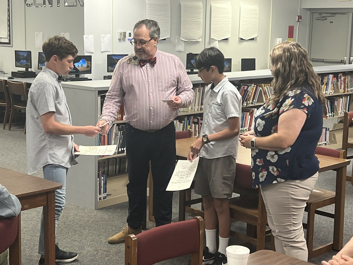 Congrats to @DMSTIGERTWEETS 8th Grade students Logan Hebert and Cameron Messenger for be inducted into National Junior Honor Society tonight. Very proud of these Tigers! @KinardsConnect1 @ErikaWiggins16 @Tessa_Schirm @Durdensdelight1