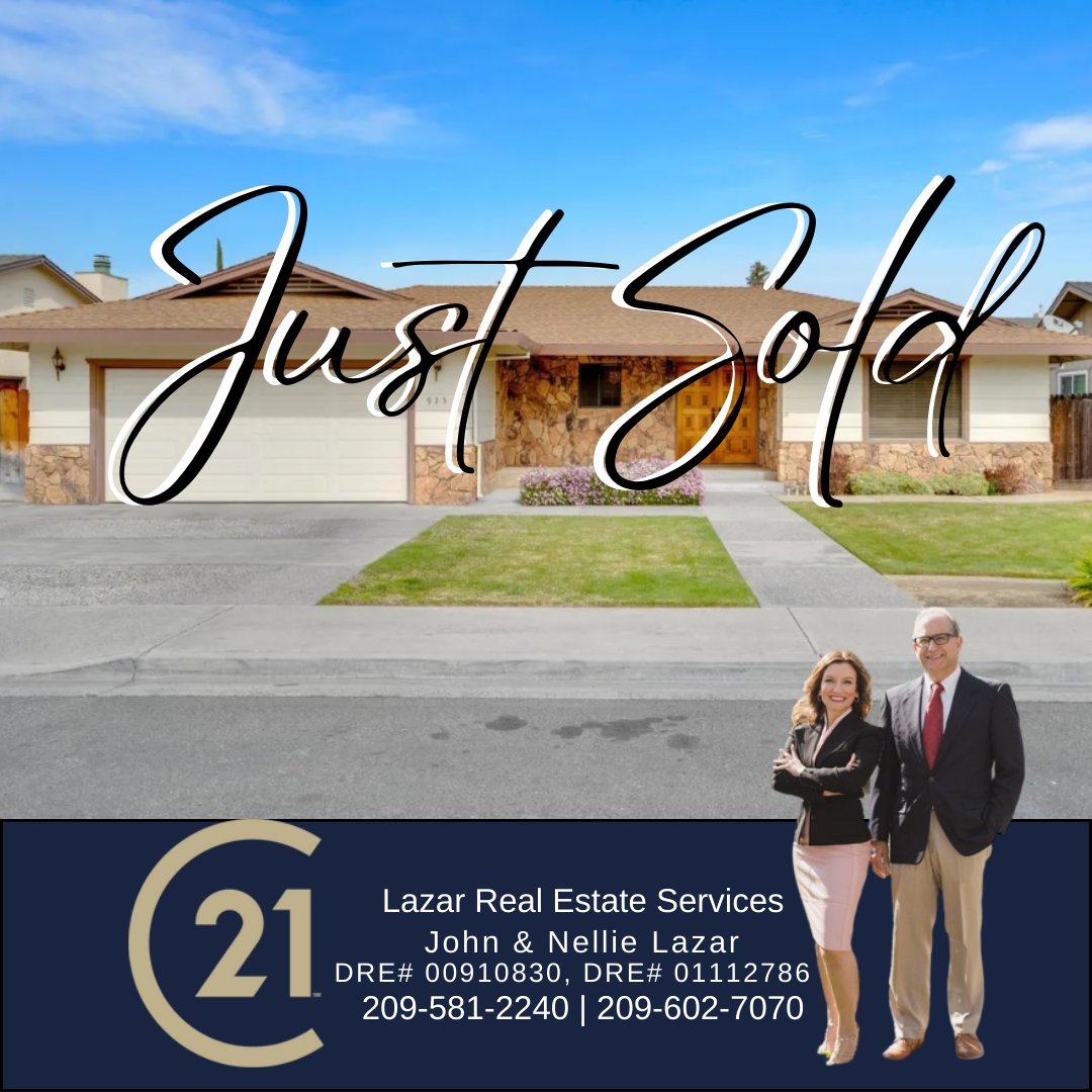 #JUSTSOLD – 925 Penn Ave. Turlock. John & Nellie Lazar | DRE# 00910830, DRE# 01112786 | Century 21 Select | 209-581-2240 | 209-602-7070 #turlockrealestate lazarrealestateservices.com/925-penn-ave-t…