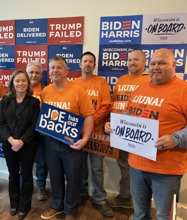 #LIUNA members have been turning out all around Wisconsin this week because @POTUS @JoeBiden has had our backs and we’ve got his! #liunavotes #laborersrising #1u #wiunion #feelthepower