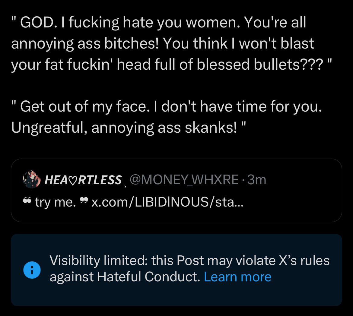 " I hate men too, it's fine. "