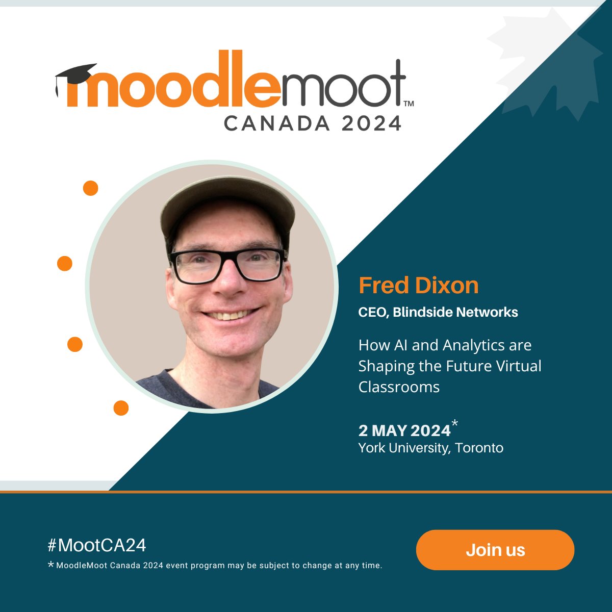 Discover the framework for evaluating effective use of AI and analytics in the virtual classroom, as well as how <a href="/bigbluebutton/">BigBlueButton</a> is implementing this framework, in this session with Fred Dixon at MoodleMoot Canada 2024!

Register here catalyst-ca.net/moodle-moot-ev… 

#MootCA24 #moodle
