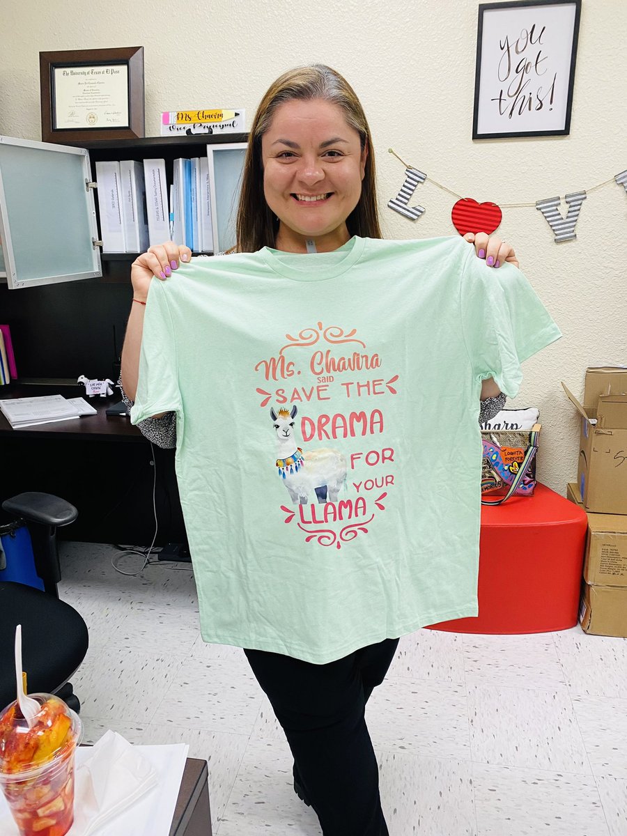 🎉Day 2 of love for our @yeswarriors1 LLAMA-riffic AP brought about some lovely additions to her wardrobe! 👚🦙 Let the love and appreciation continue in celebration of #NationalAssistantPrincipalsWeek for @MariaChavira20 ! #OneTribe🫶🏻#BowUp🏹 @YsletaISD