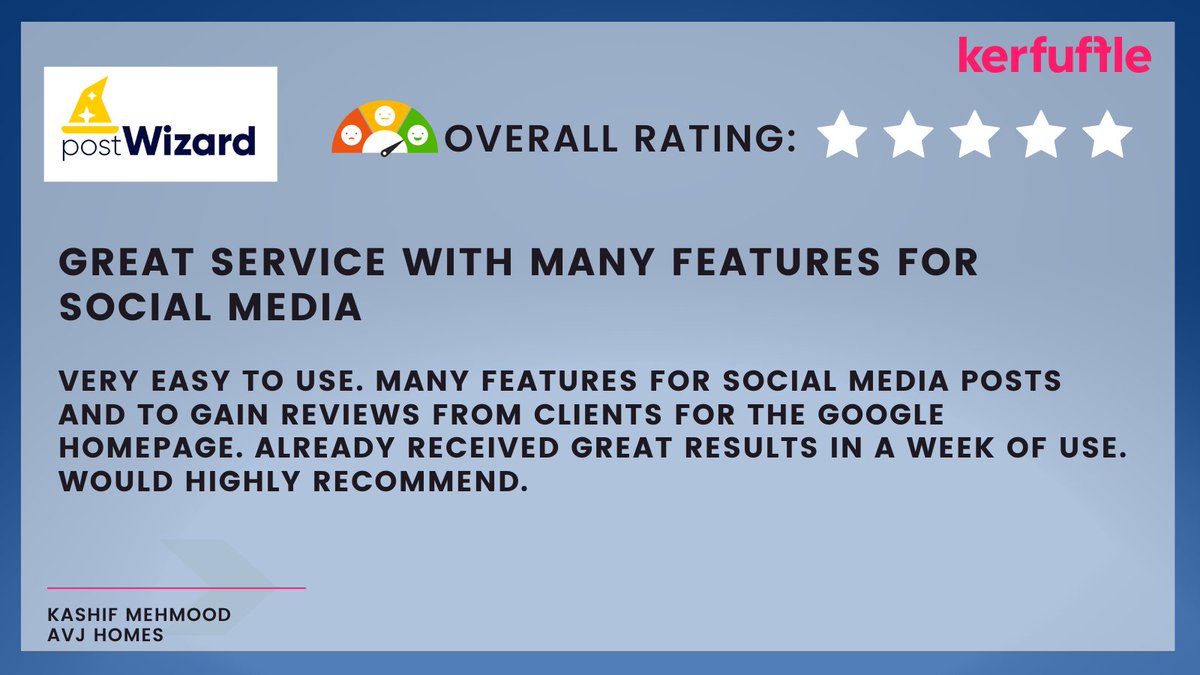 Another great review for postWizard, find out how postWizard can help your estate agency business here: kerfuffle.com/suppliers/post…