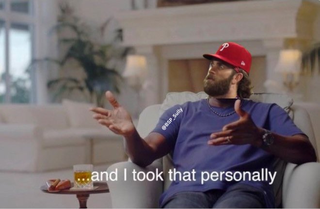Bryce Harper seeing the disrespect put on his name the last 24 hours