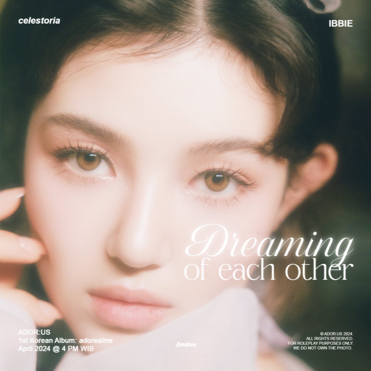 ㅤ

·˚ ₊⁺. 𝓯𝓪𝓲𝓻𝓲𝓮𝓼 𝓸𝓯 𝓪𝓭𝓸𝓻𝓮𝓪𝓵𝓶𝓼 ✧₊⁺
She is Ibbie—she isn't just a fairy, but also a mermaid of celestoria.  In this realms, she will show you the dance and melody between the darkness and light.

#ADOR_US #IBBIE
#adorealms

ㅤ