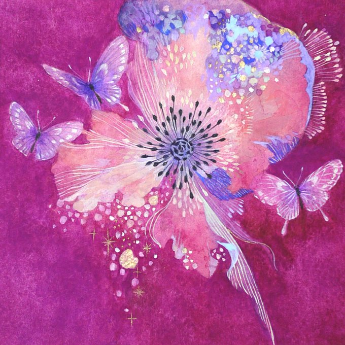 「acrylic paint (medium) flower」 illustration images(Latest)