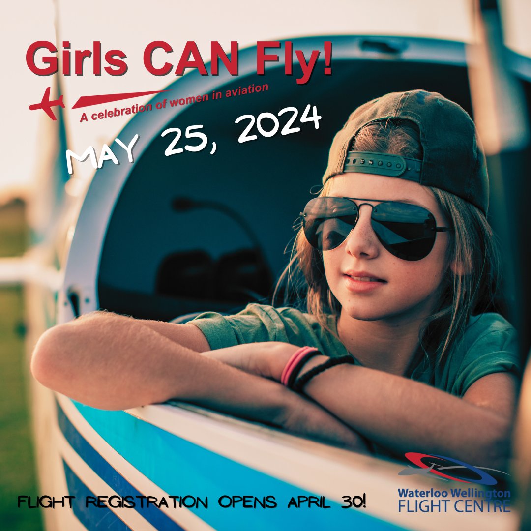 Our annual Girls Can Fly event will take place on Saturday, May 25, 2024, from 10:00am to 4:00pm! Girls Can Fly is a FREE educational event that promotes women in aviation and offers free flights for girls aged 8 to 18 years. Check wwfc.ca/girlscanfly/ for more info.