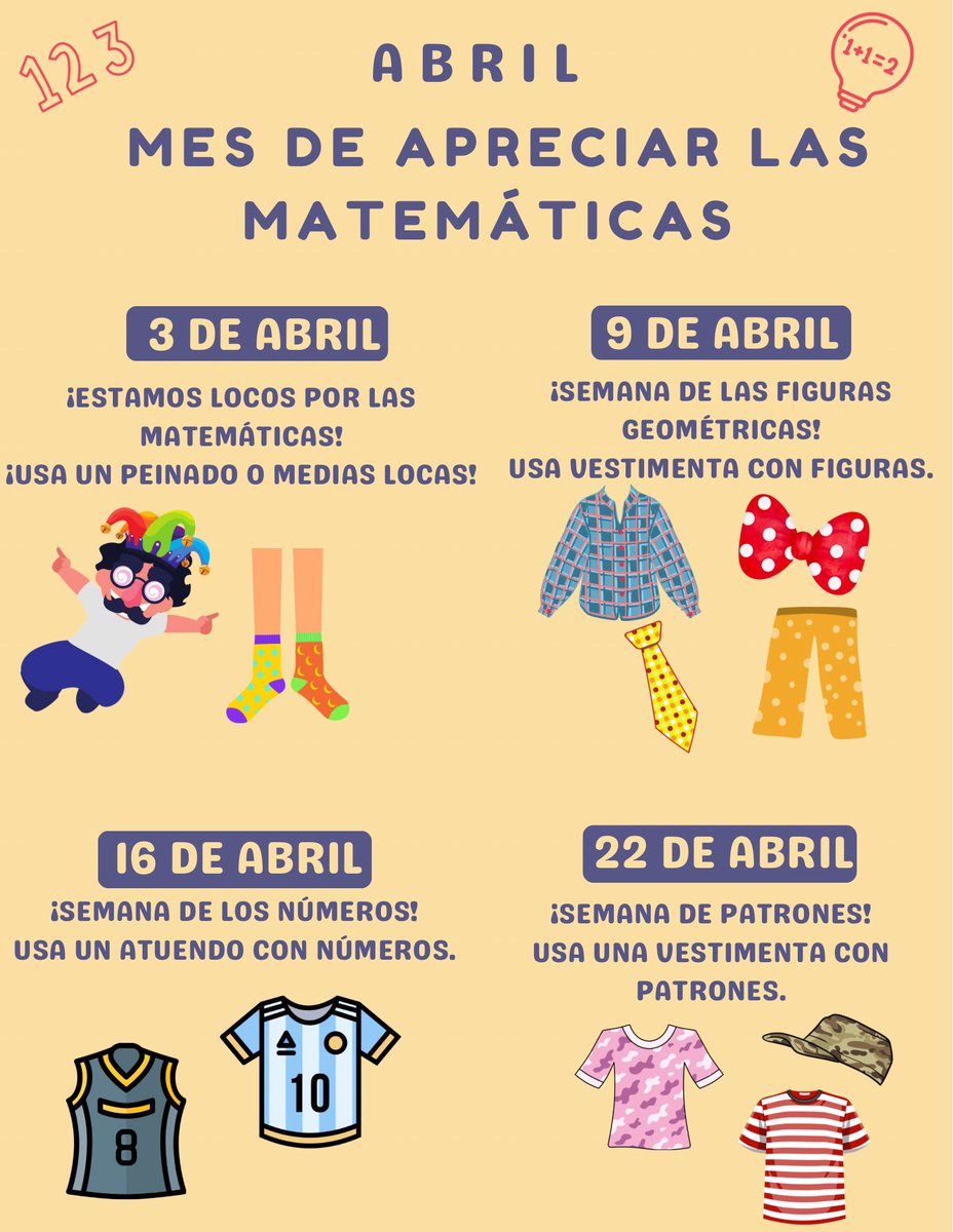 Royal ECC is looking forward to kicking off Math Awareness Month on tomorrow! Our Math Instructional Coach Mrs. Tavarez & Teachers have a lot of fun activities planned! Check out our Dress-up Days! ➕➖🟰🧮😀❤️💙#WeAreRoyal #SuccessStartsHereAtRECC #MathAwarenessMonth