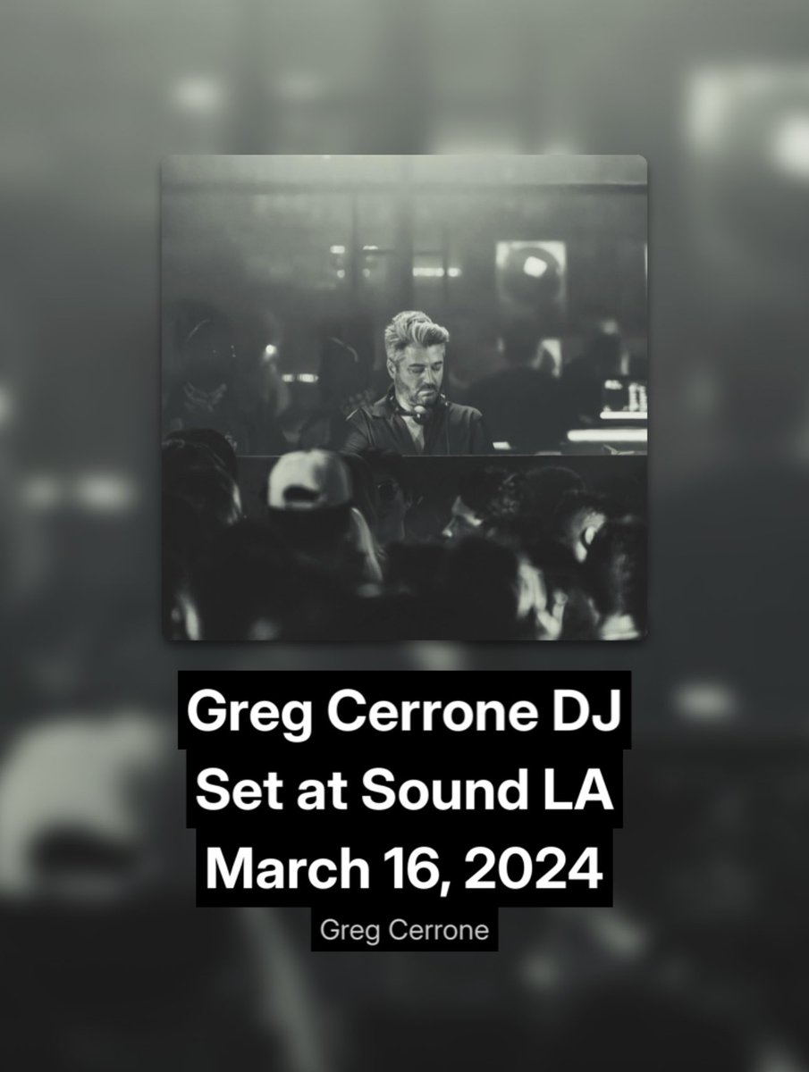 My last set recorded live at the amazing Sound Los Angeles on March 16 2024 is now available on my Soundcloud, enjoy my friends! You’ll hear some promos in there…🕺🏽

on.soundcloud.com/xaNRduSJRccu7g…