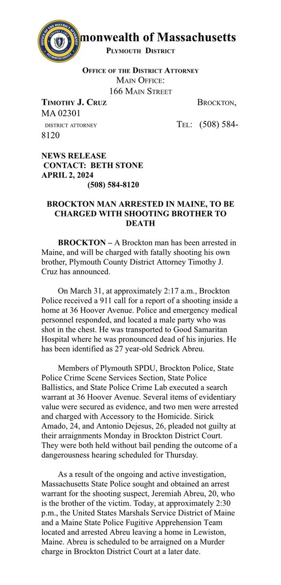 BREAKING: Brockton Man Wanted For Murder Of Brother Arrested In Maine