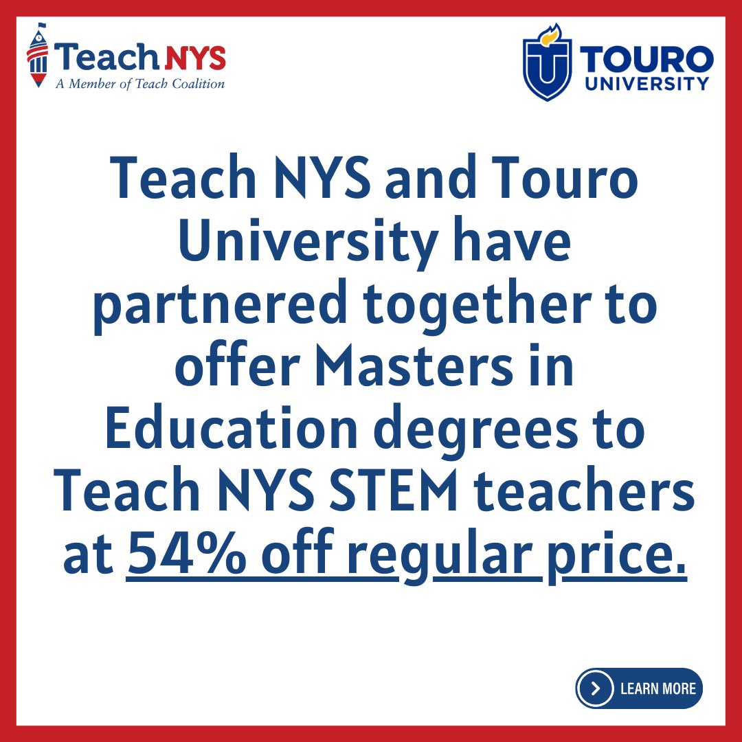 TeachCoalition_'s tweet image. Exciting news as we step into April, #MathAwarenessMonth! @TeachNYS has forged an incredible partnership with @WeAreTouro… Together, we’re investing in the future of education and our children’s ability to navigate the world with STEM as their compass. #TeachCoalition #STEM