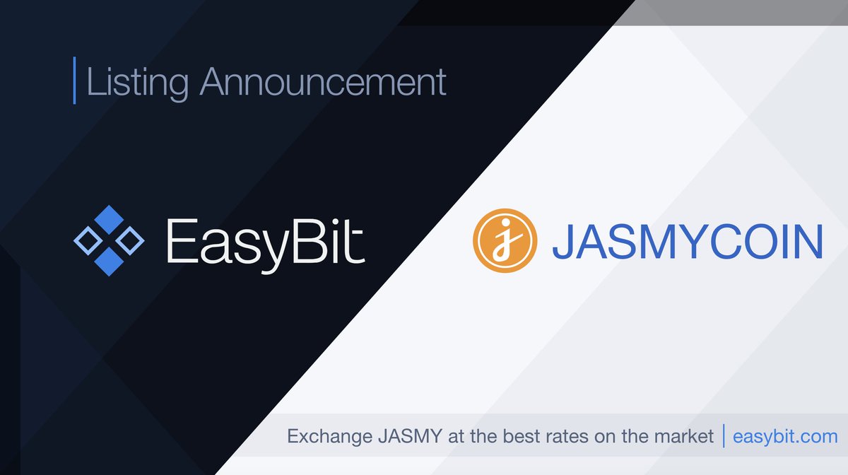 EasyBit_com's tweet photo. We are excited to announce that we support #JASMY on our platform!
The #jasmycoin leverages blockchain technology to give users control over their data, promoting data security and privacy.
Exchange #JASMY at the best rates at: https://t.co/CsYceay1M1 https://t.co/LonLaCcLwy