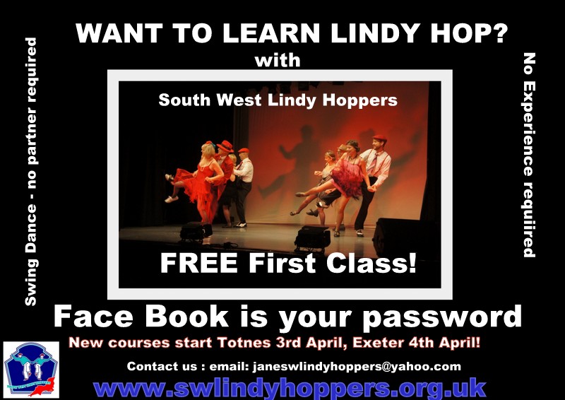 Interested in learning Lindy Hop and want to try it for FREE? Get in contact janeswlindyhoppers@yahoo.com or join us in Totnes on the 3rd April or Exeter on the 4th April! #learntolindy #nopartnerrequired #noexperiencenecessary <a href="/totnestimes/">Totnes Times</a> <a href="/TotnesCaring/">Totnes Caring</a>  @Exeter_Hour  <a href="/DevonLive/">Devon :)</a>