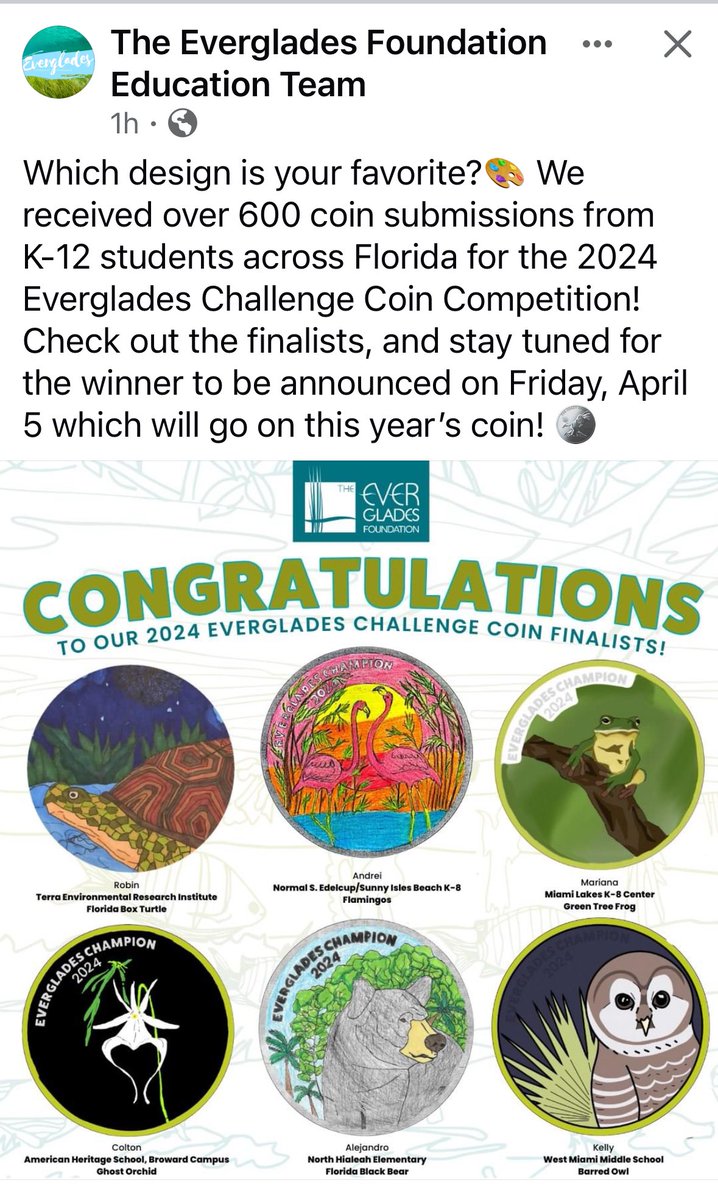 Wow!!! One of my students is a finalist!! So very proud of her 🥳 @MiamiLakesK8 @STEAMDesignated @TeachEverglades