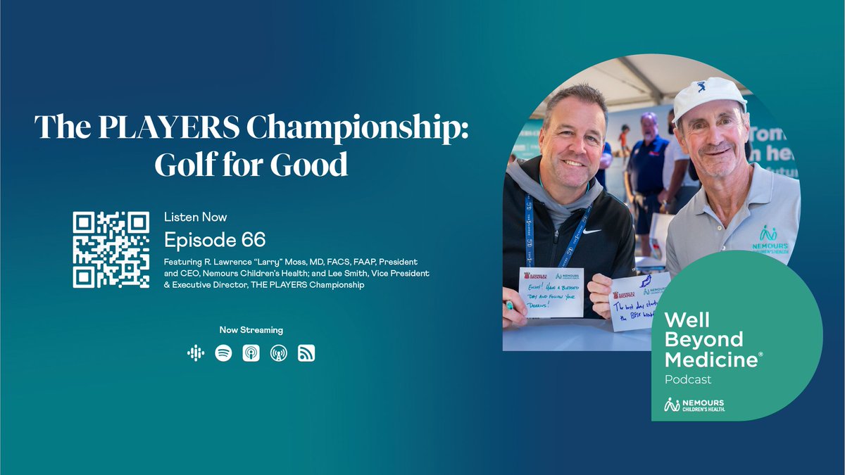Children’s health takes a village and @THEPLAYERS and @FurykFoundation are all hands-on deck! These partnerships create a wide and deep base for children’s health—one meal, one therapy, and one golf swing at a time. #WellBeyondMedicine Listen now: bit.ly/3J1xdqA