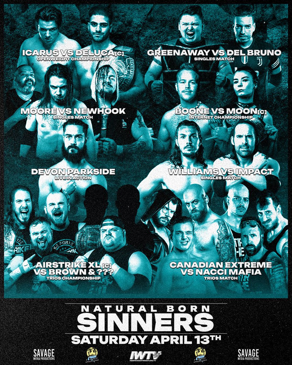 NEXT SATURDAY Pro Wrestling Ontario returns to The Germania Club of Hamilton on Saturday April 13th for #NaturalBornSinners presented by Forever Wrestling Doors 6:15 // Show 7:00 Front Row SOLD OUT GA Floor & Balcony $20 Kids [12 & Under] $10 Tickets naturalbornsinners.eventbrite.com