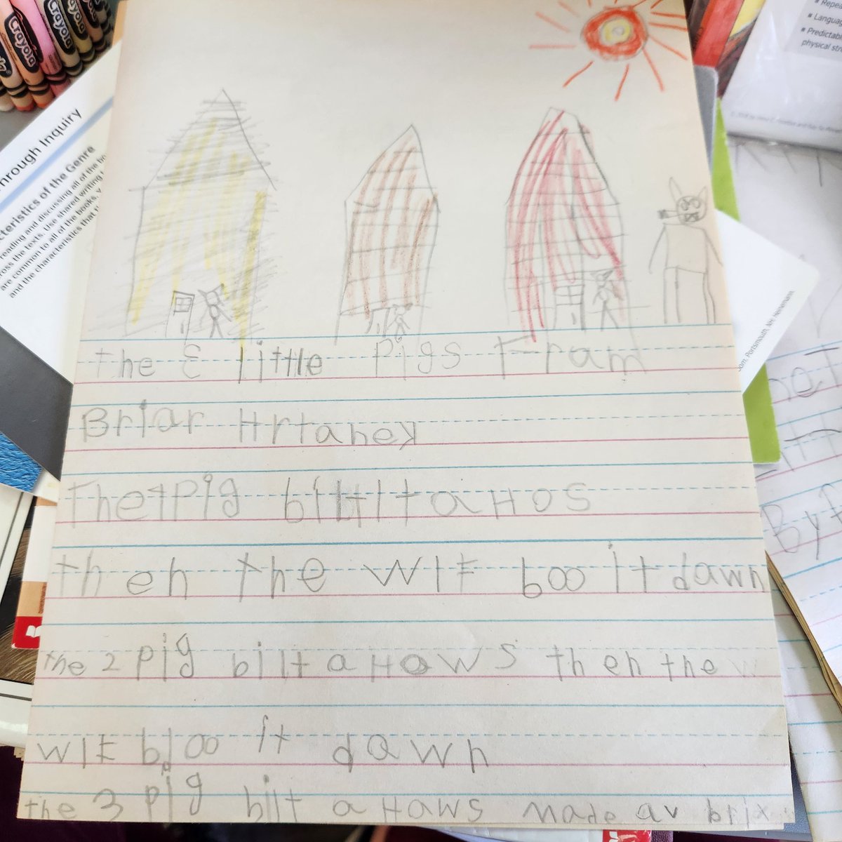 DegroodMegan's tweet photo. Getting started Exploring Animal Tales today with different versions of The Three Little Pigs. We were working on retelling and writing in our own words the story with character and setting. #illustrators #authors #textconnections #NBK #natureconnections https://t.co/79I9p9lcZO