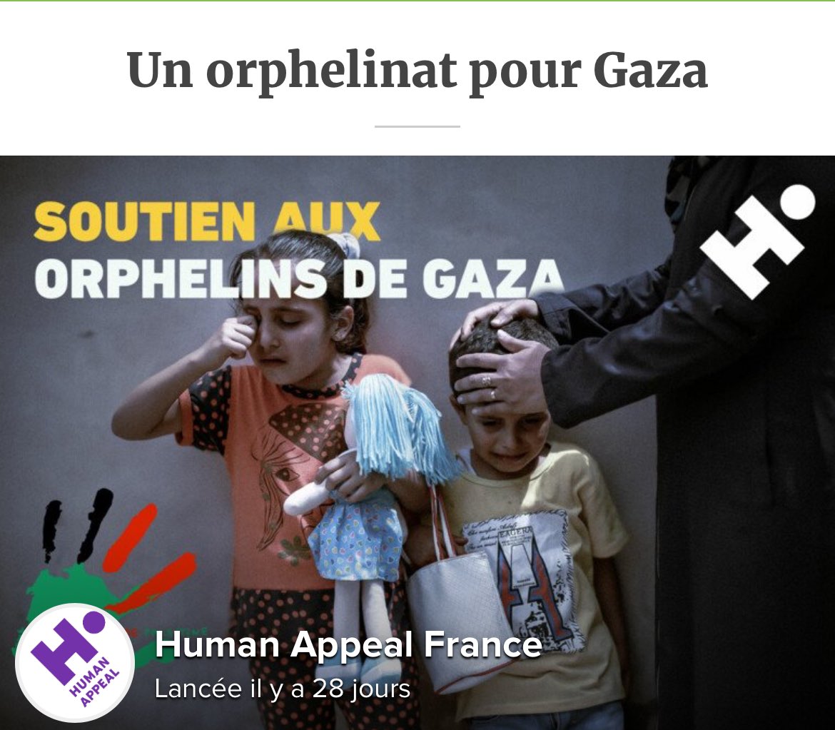 Ne cessons pas de penser et D’AIDER les innocents qui souffrent 🇵🇸❤️ Je vous mets une cagnotte pour aider à la construction d’un orphelinat à Gaza. Pas besoin de créer un compte ou de s’inscrire, ça prends 20 secondes, il n’y a pas de petits dons ‼️ cotizup.com/orphelinat-gaz…